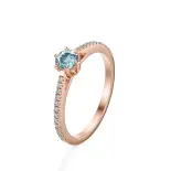 Pierścionek z akwamarynem różowe złoto AJPZ_028 Pierścionek z akwamarynem różowe złoto AJPZ_028